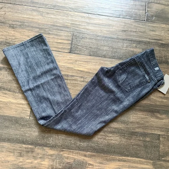 7 FOR ALL MANKIND Sleek Deep Blue Lowrise Flare Sz 27 NWT!! - Picture 3 of 3